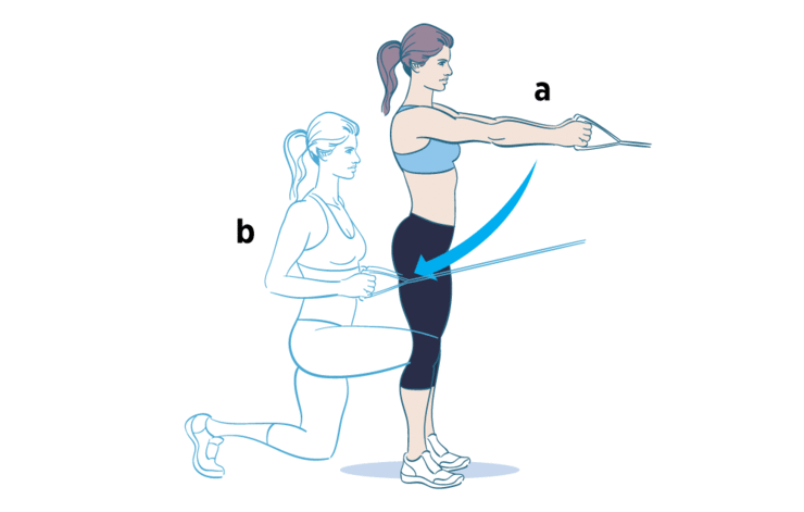 Reverse lunge with row